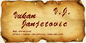 Vukan Janjetović vizit kartica